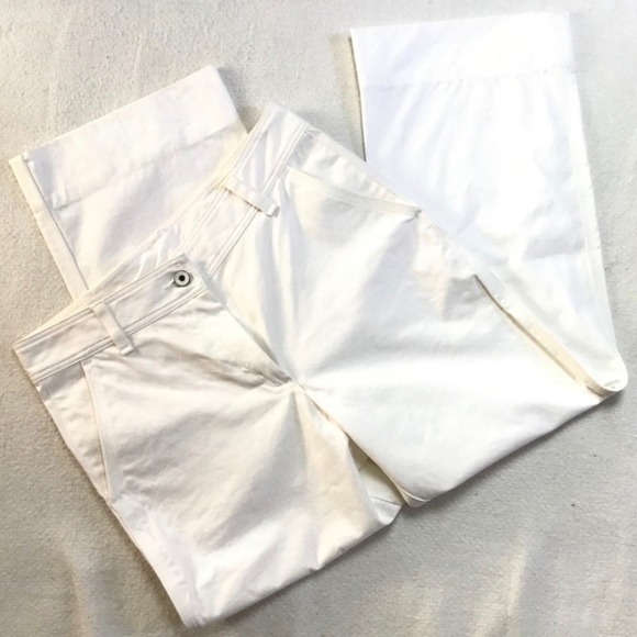 Rag & bone Fey High-Rise Wide Leg Cropped Pants in white Size 4 - Picture 3 of 14